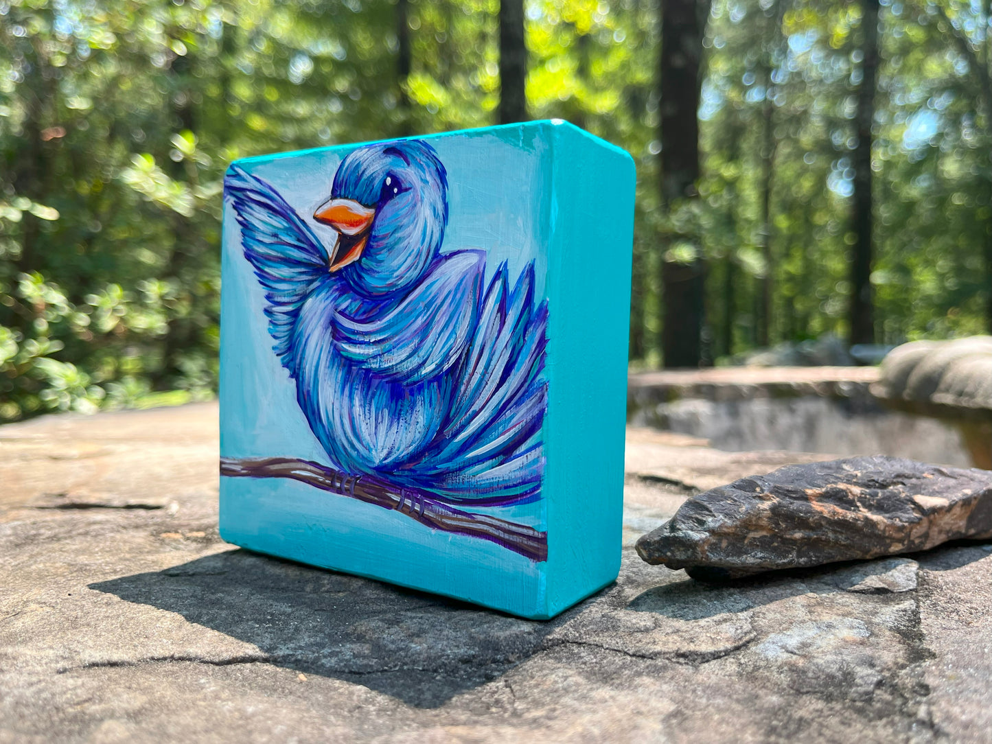 Original Painting on Wood, Lovebird #2