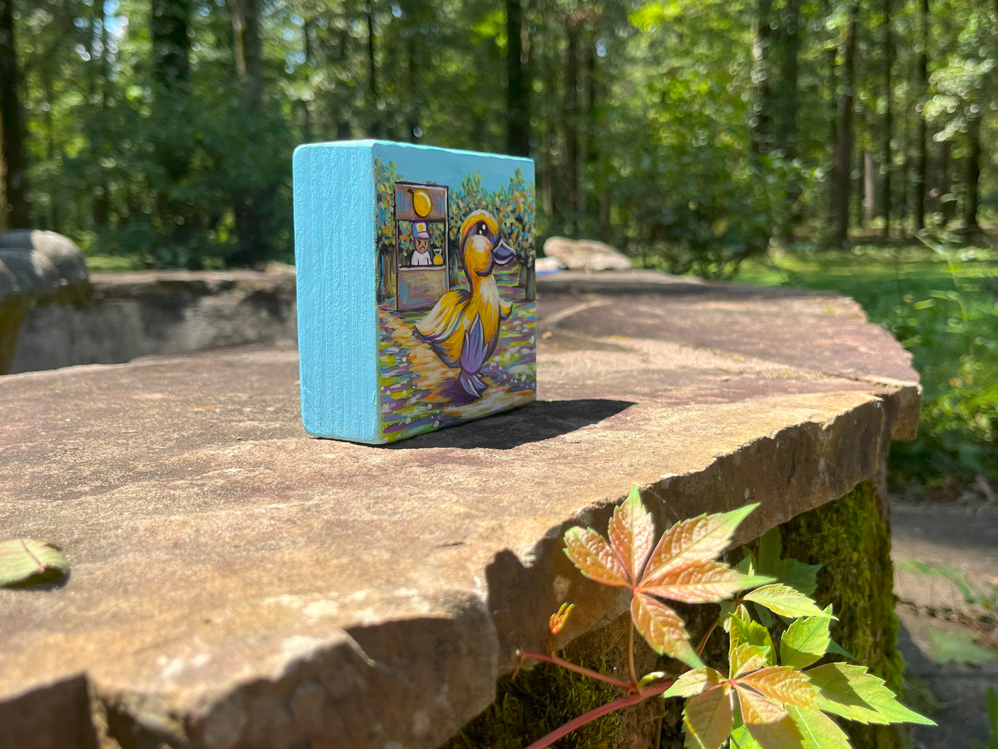 Original Painting on Wood, Waddle, Waddle