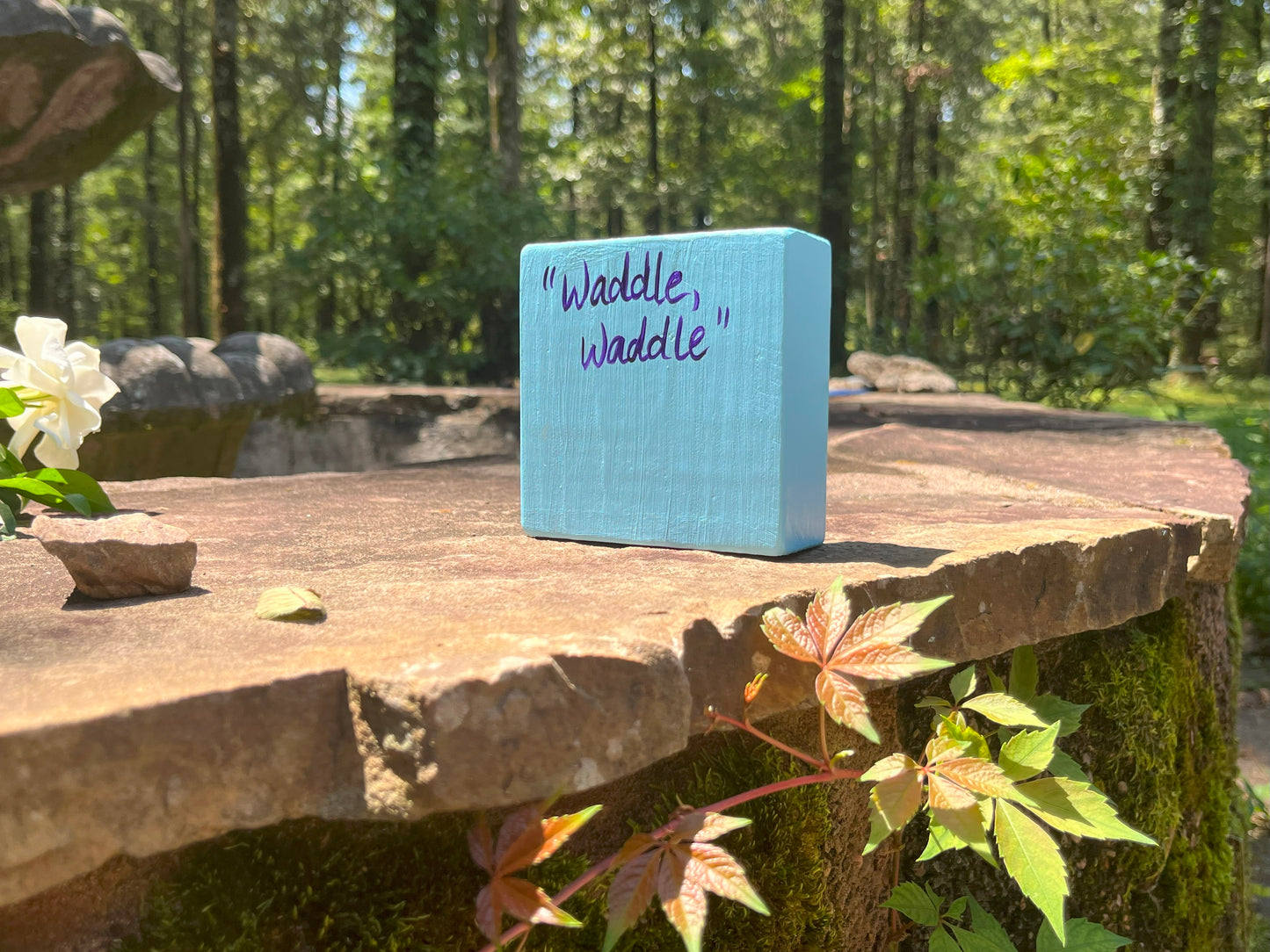 Original Painting on Wood, Waddle, Waddle