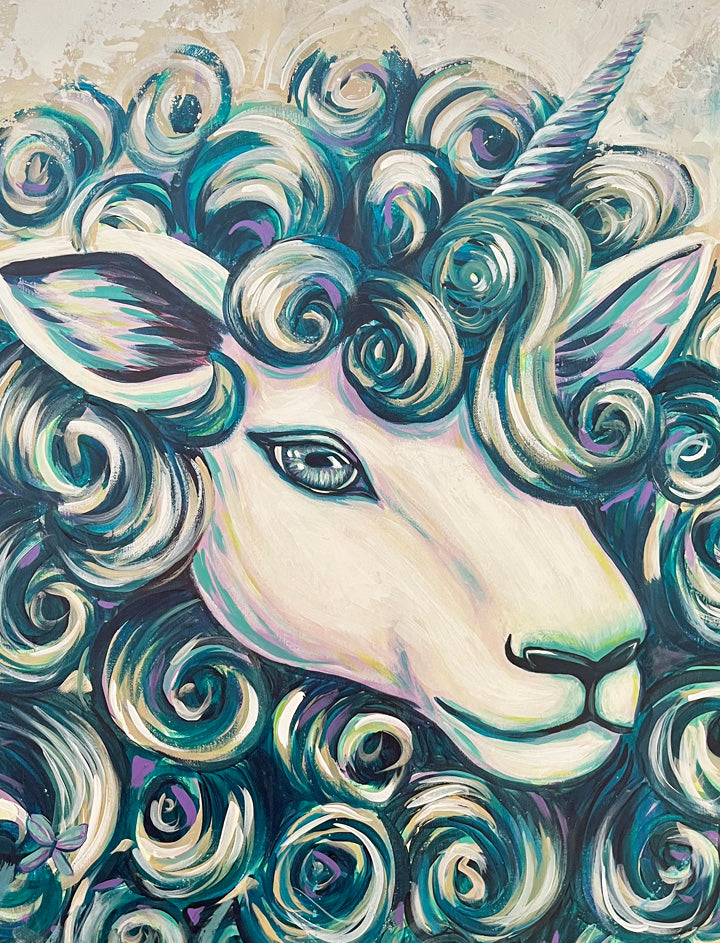 Original Painting on Canvas, Ewenicorn