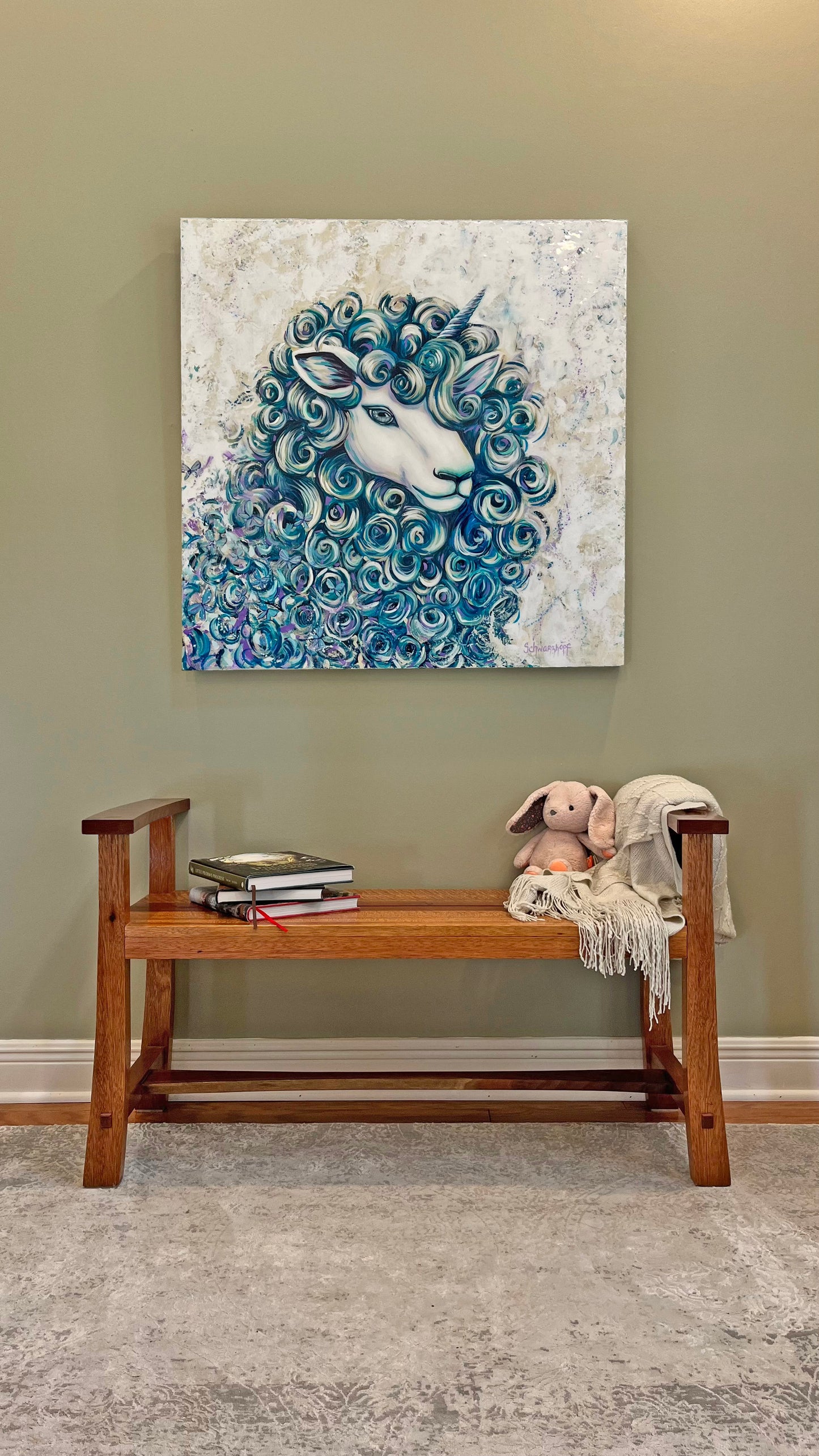 Original Painting on Canvas, Ewenicorn