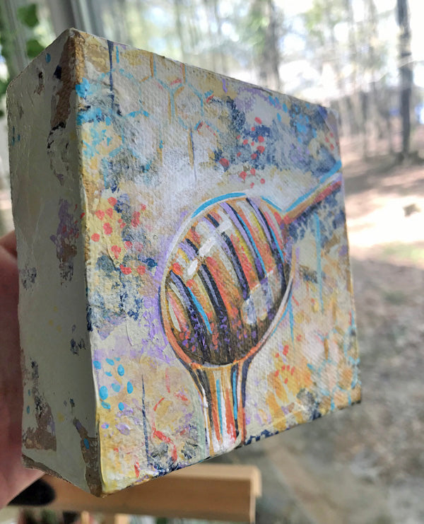 Original Painting on Canvas, Honey Dipper