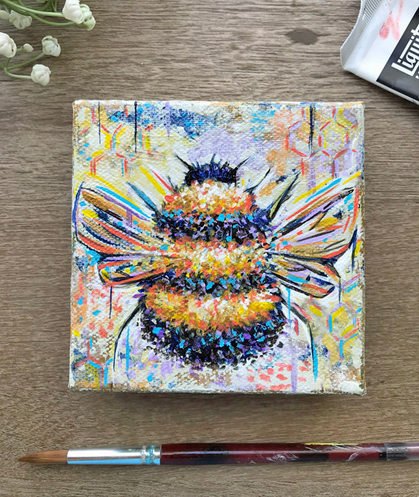 Original Painting on Canvas, Honey Maker