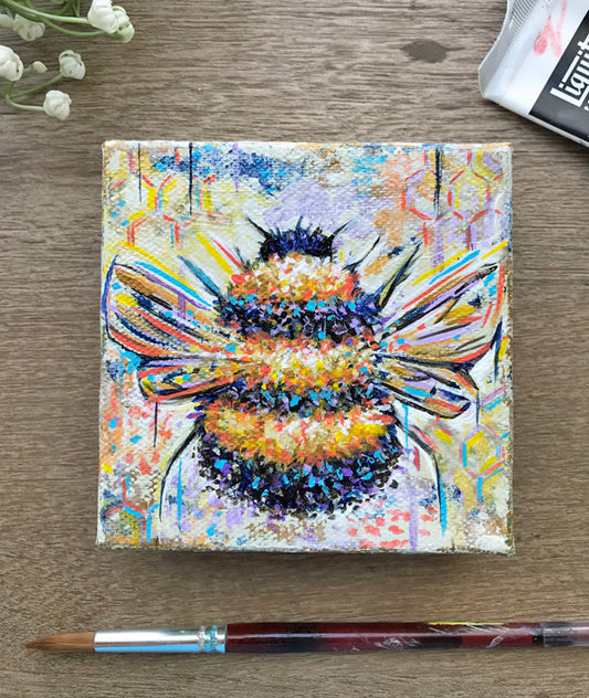 Original Painting on Canvas, Honey Maker